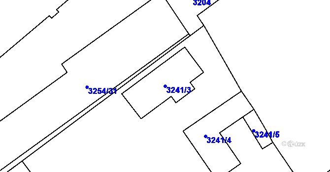 Parcela st. 3241/3 v KÚ Chomutov I, Katastrální mapa