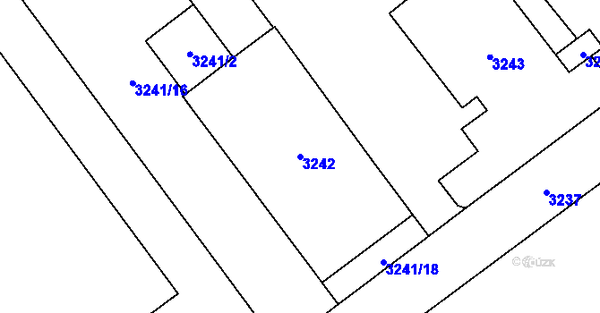 Parcela st. 3242 v KÚ Chomutov I, Katastrální mapa
