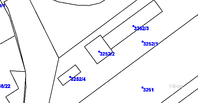 Parcela st. 3252/2 v KÚ Chomutov I, Katastrální mapa