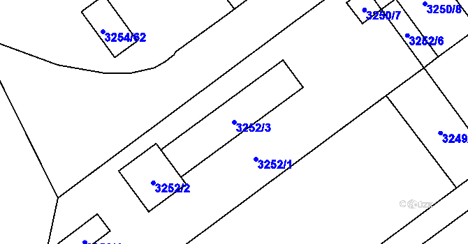 Parcela st. 3252/3 v KÚ Chomutov I, Katastrální mapa