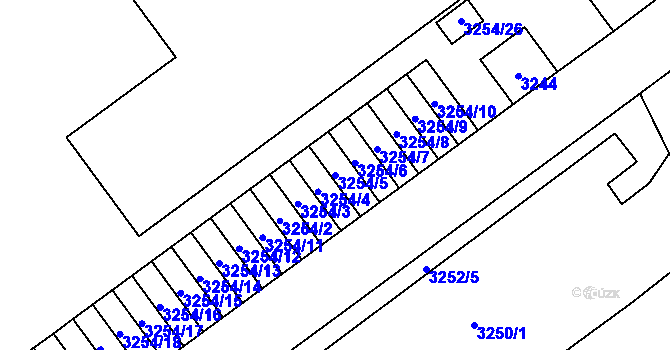 Parcela st. 3254/5 v KÚ Chomutov I, Katastrální mapa