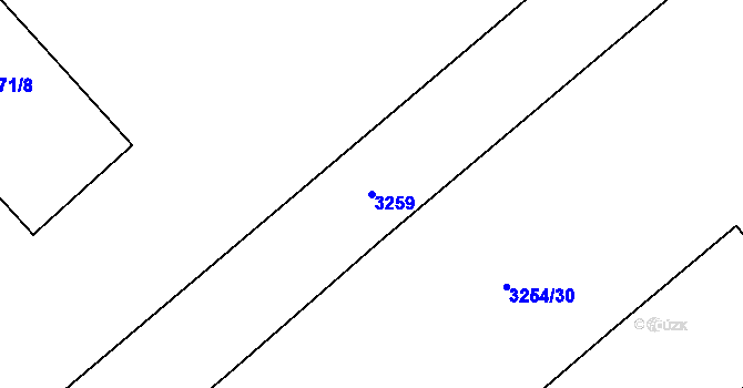 Parcela st. 3259 v KÚ Chomutov I, Katastrální mapa