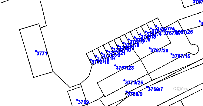 Parcela st. 3773/20 v KÚ Chomutov I, Katastrální mapa