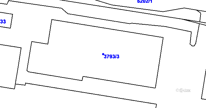 Parcela st. 3793/3 v KÚ Chomutov I, Katastrální mapa