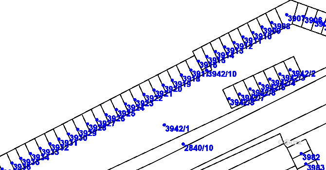 Parcela st. 3920 v KÚ Chomutov I, Katastrální mapa