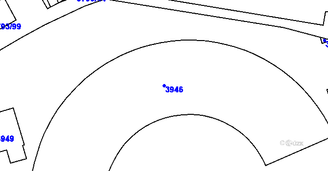 Parcela st. 3946 v KÚ Chomutov I, Katastrální mapa