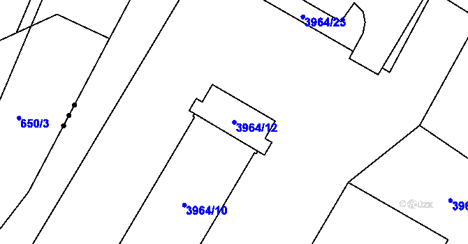 Parcela st. 3964/12 v KÚ Chomutov I, Katastrální mapa