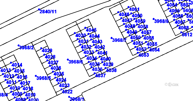 Parcela st. 4041 v KÚ Chomutov I, Katastrální mapa