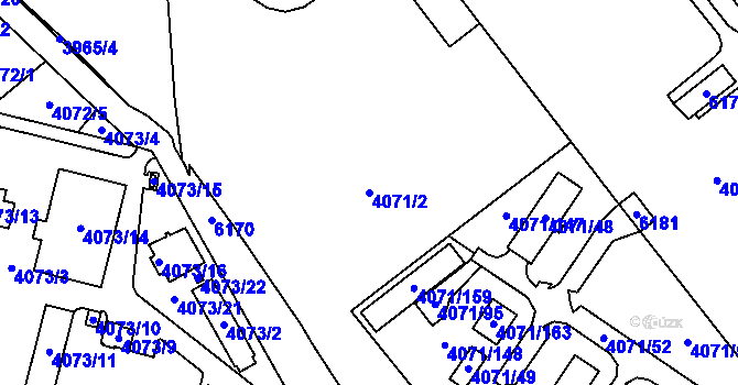 Parcela st. 4071/2 v KÚ Chomutov I, Katastrální mapa