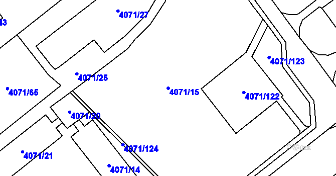 Parcela st. 4071/15 v KÚ Chomutov I, Katastrální mapa