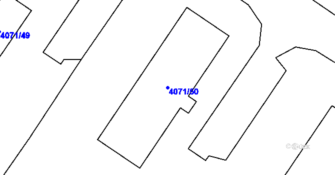 Parcela st. 4071/50 v KÚ Chomutov I, Katastrální mapa