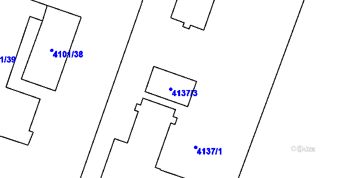 Parcela st. 4137/3 v KÚ Chomutov I, Katastrální mapa