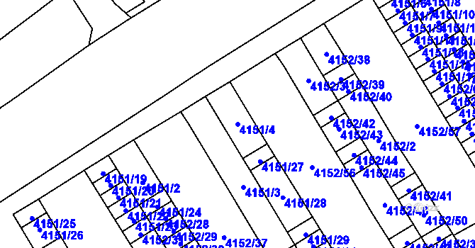 Parcela st. 4151/4 v KÚ Chomutov I, Katastrální mapa