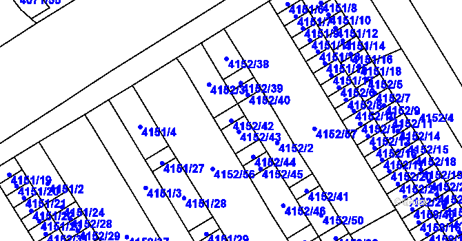 Parcela st. 4152/42 v KÚ Chomutov I, Katastrální mapa