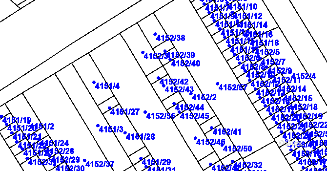 Parcela st. 4152/43 v KÚ Chomutov I, Katastrální mapa