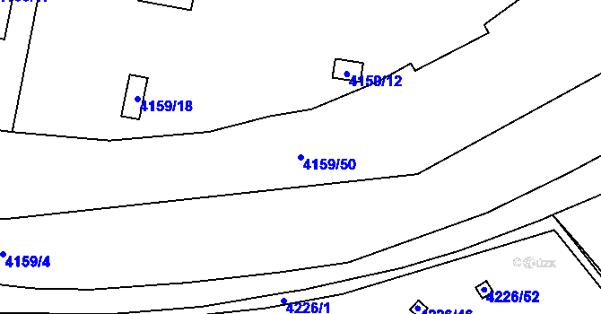 Parcela st. 4159/50 v KÚ Chomutov I, Katastrální mapa