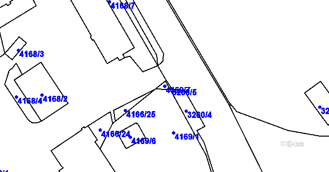 Parcela st. 4169/7 v KÚ Chomutov I, Katastrální mapa