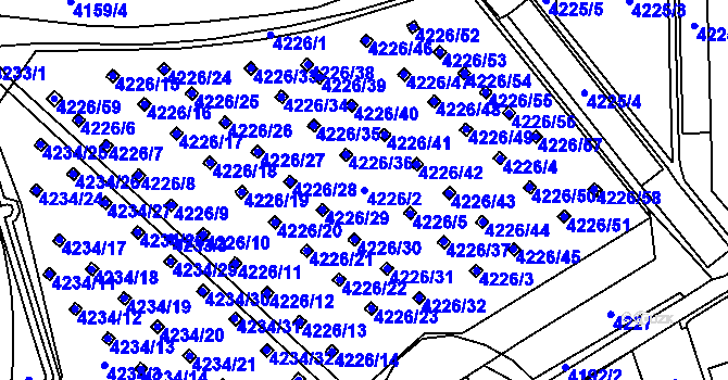 Parcela st. 4226/2 v KÚ Chomutov I, Katastrální mapa