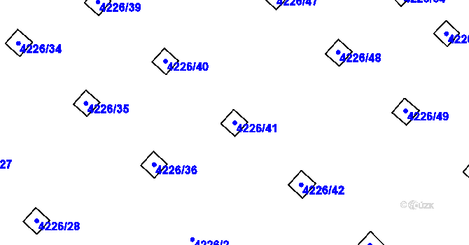 Parcela st. 4226/41 v KÚ Chomutov I, Katastrální mapa