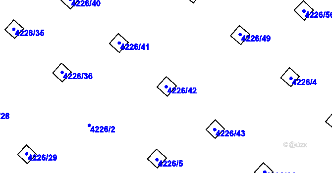 Parcela st. 4226/42 v KÚ Chomutov I, Katastrální mapa