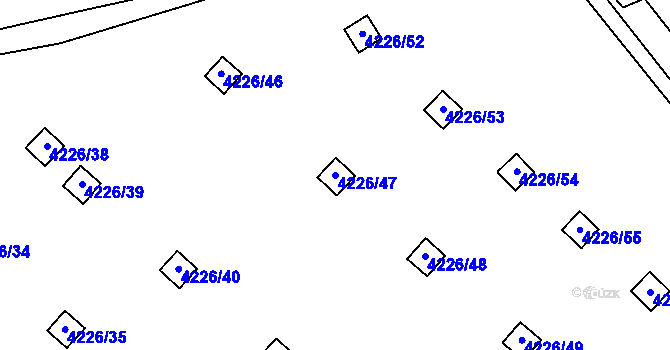 Parcela st. 4226/47 v KÚ Chomutov I, Katastrální mapa
