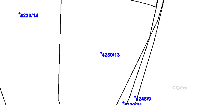 Parcela st. 4230/13 v KÚ Chomutov I, Katastrální mapa