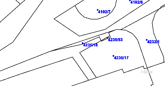 Parcela st. 4235/18 v KÚ Chomutov I, Katastrální mapa