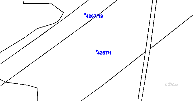 Parcela st. 4267/1 v KÚ Chomutov I, Katastrální mapa