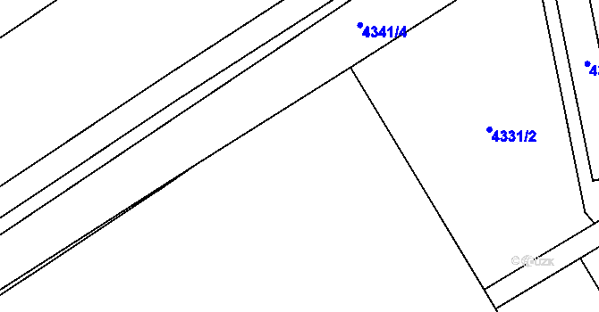 Parcela st. 4331/7 v KÚ Chomutov I, Katastrální mapa