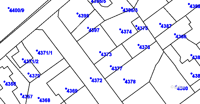 Parcela st. 4373 v KÚ Chomutov I, Katastrální mapa