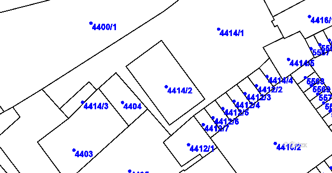 Parcela st. 4414/2 v KÚ Chomutov I, Katastrální mapa