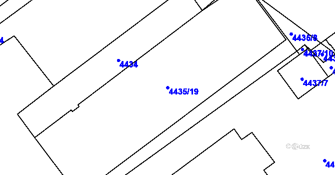 Parcela st. 4435/19 v KÚ Chomutov I, Katastrální mapa
