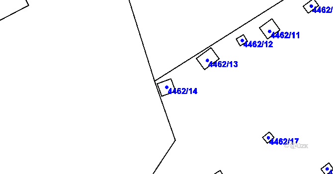 Parcela st. 4462/14 v KÚ Chomutov I, Katastrální mapa