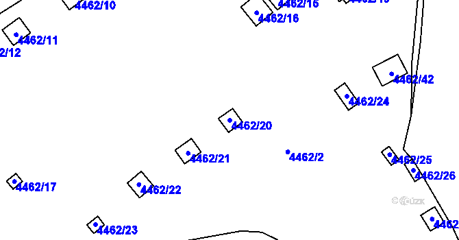Parcela st. 4462/20 v KÚ Chomutov I, Katastrální mapa