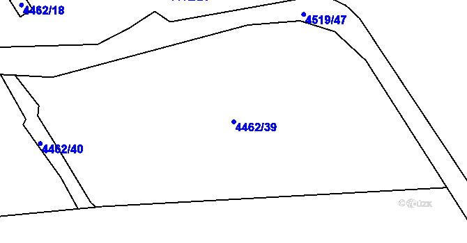 Parcela st. 4462/39 v KÚ Chomutov I, Katastrální mapa