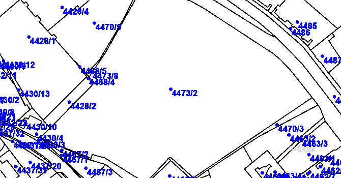 Parcela st. 4473/2 v KÚ Chomutov I, Katastrální mapa