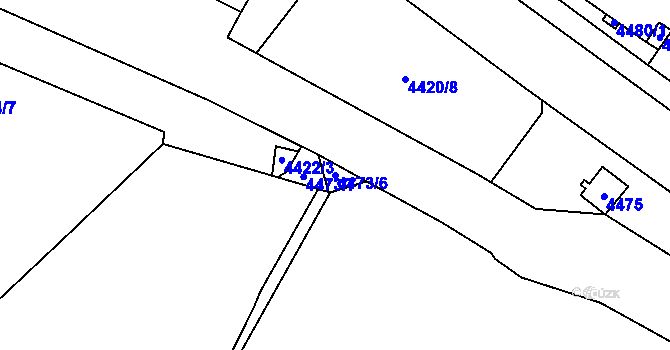 Parcela st. 4473/6 v KÚ Chomutov I, Katastrální mapa