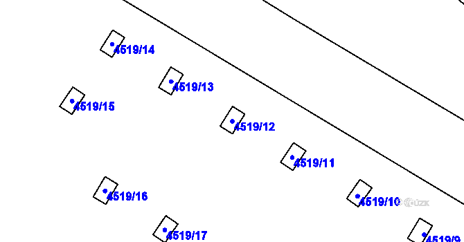 Parcela st. 4519/12 v KÚ Chomutov I, Katastrální mapa