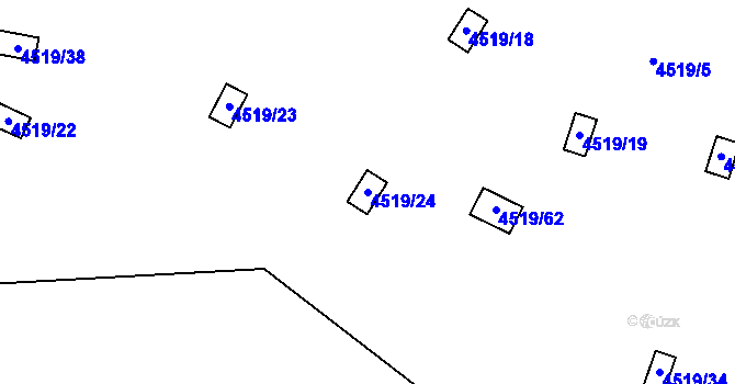 Parcela st. 4519/24 v KÚ Chomutov I, Katastrální mapa