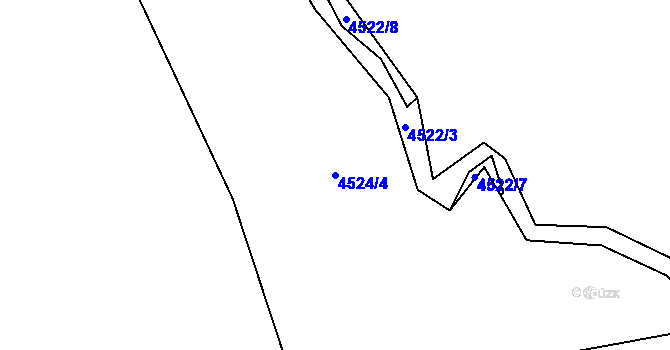 Parcela st. 4524/4 v KÚ Chomutov I, Katastrální mapa