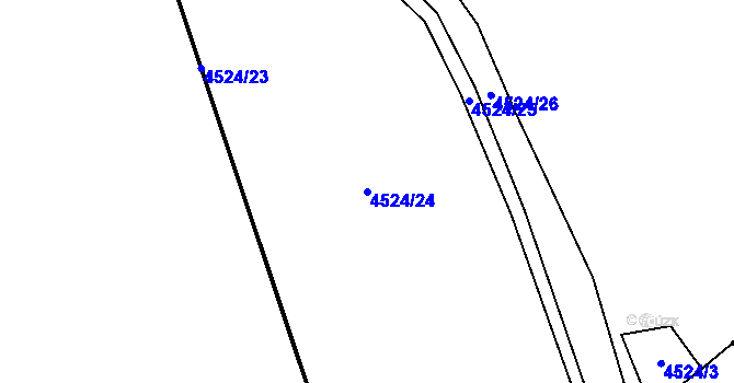 Parcela st. 4524/24 v KÚ Chomutov I, Katastrální mapa