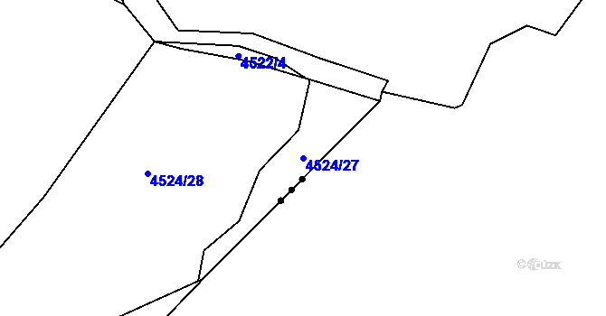 Parcela st. 4524/27 v KÚ Chomutov I, Katastrální mapa