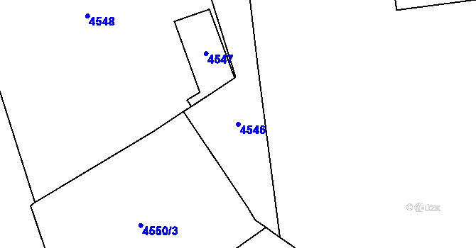 Parcela st. 4546 v KÚ Chomutov I, Katastrální mapa