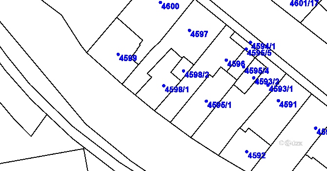 Parcela st. 4598/1 v KÚ Chomutov I, Katastrální mapa