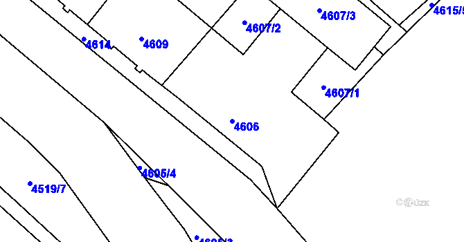 Parcela st. 4606 v KÚ Chomutov I, Katastrální mapa
