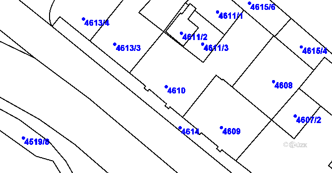 Parcela st. 4610 v KÚ Chomutov I, Katastrální mapa