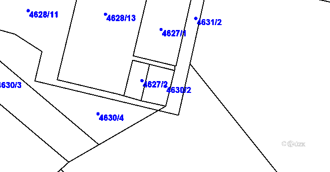 Parcela st. 4630/2 v KÚ Chomutov I, Katastrální mapa