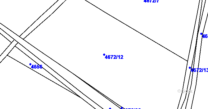 Parcela st. 4672/12 v KÚ Chomutov I, Katastrální mapa