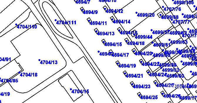 Parcela st. 4694/2 v KÚ Chomutov I, Katastrální mapa