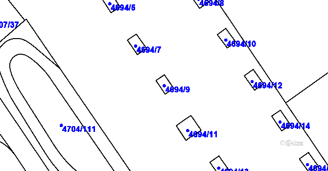 Parcela st. 4694/9 v KÚ Chomutov I, Katastrální mapa